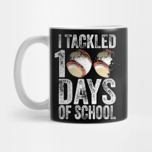 Funny I Tackled 100 Days of School Softball Baseball Team Mug